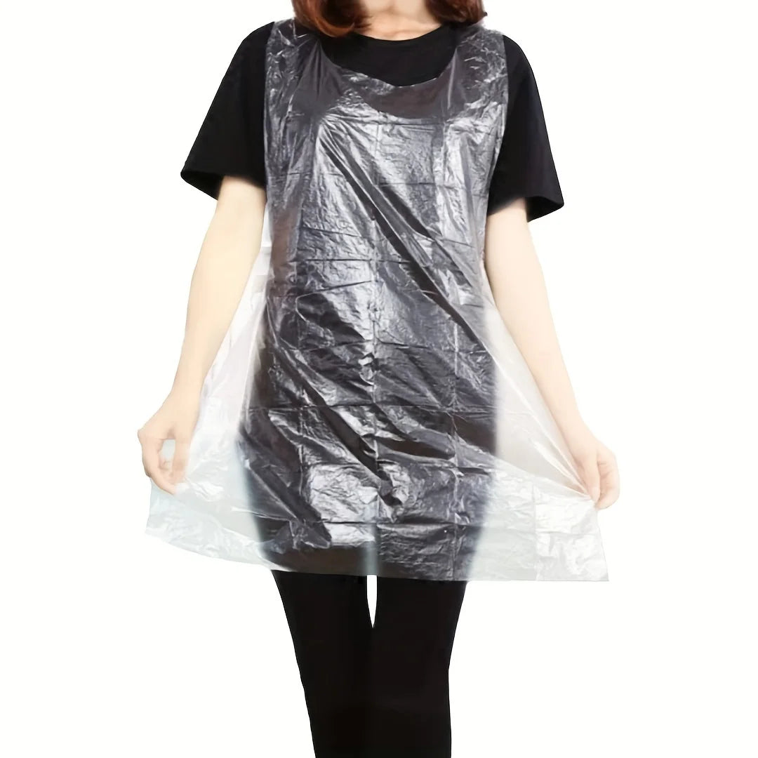 100pcs Adult Disposable Tattoo Apron Transparent Clothing Anti Pollution Sterile Clothing Clean Cover Cape Cloth Apron