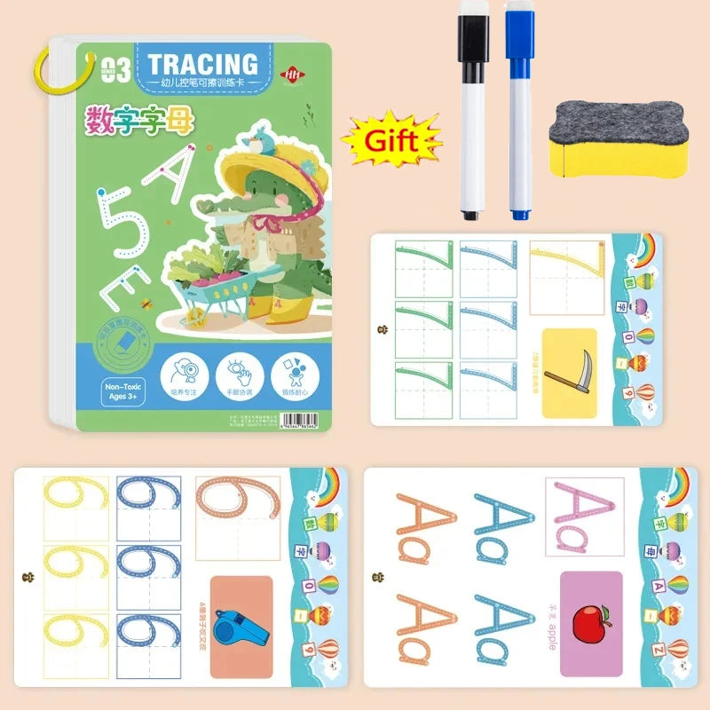 Training Book Magical Tracing Workbook Control Reusable Magic Practice Copybook Children Montessori Drawing Education Book