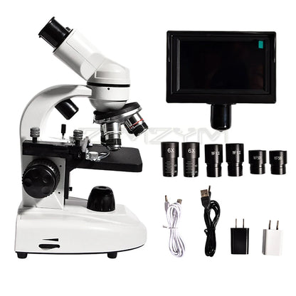 Zoom 30000X Biological HD Microscope Digital laboratory Compound Microscope with Wide-Field 10X and 50X Eyepieces for Lab