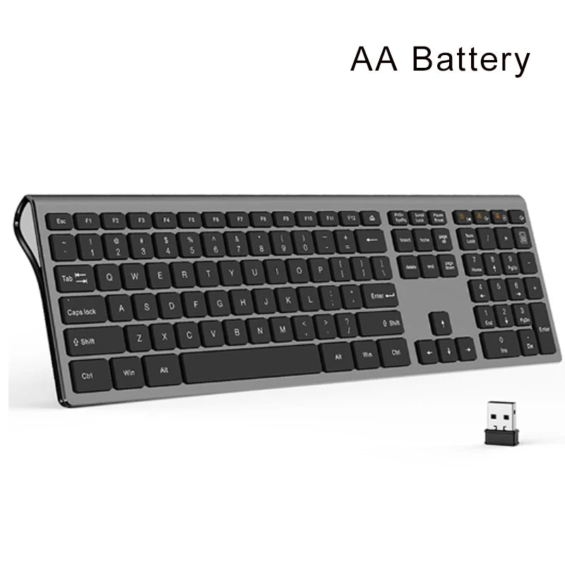 Jomaa USB Wireless Keyboard Ergonomic Scissor Design Keys Full Size Slim Office Computer Keyboard Russian/Spain/US Layout