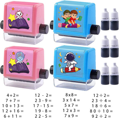 Math Roller Stamp Addition Subtraction Multiplication Division Practice Digital Type Mathematical Operation Stamp Pupils Teacher