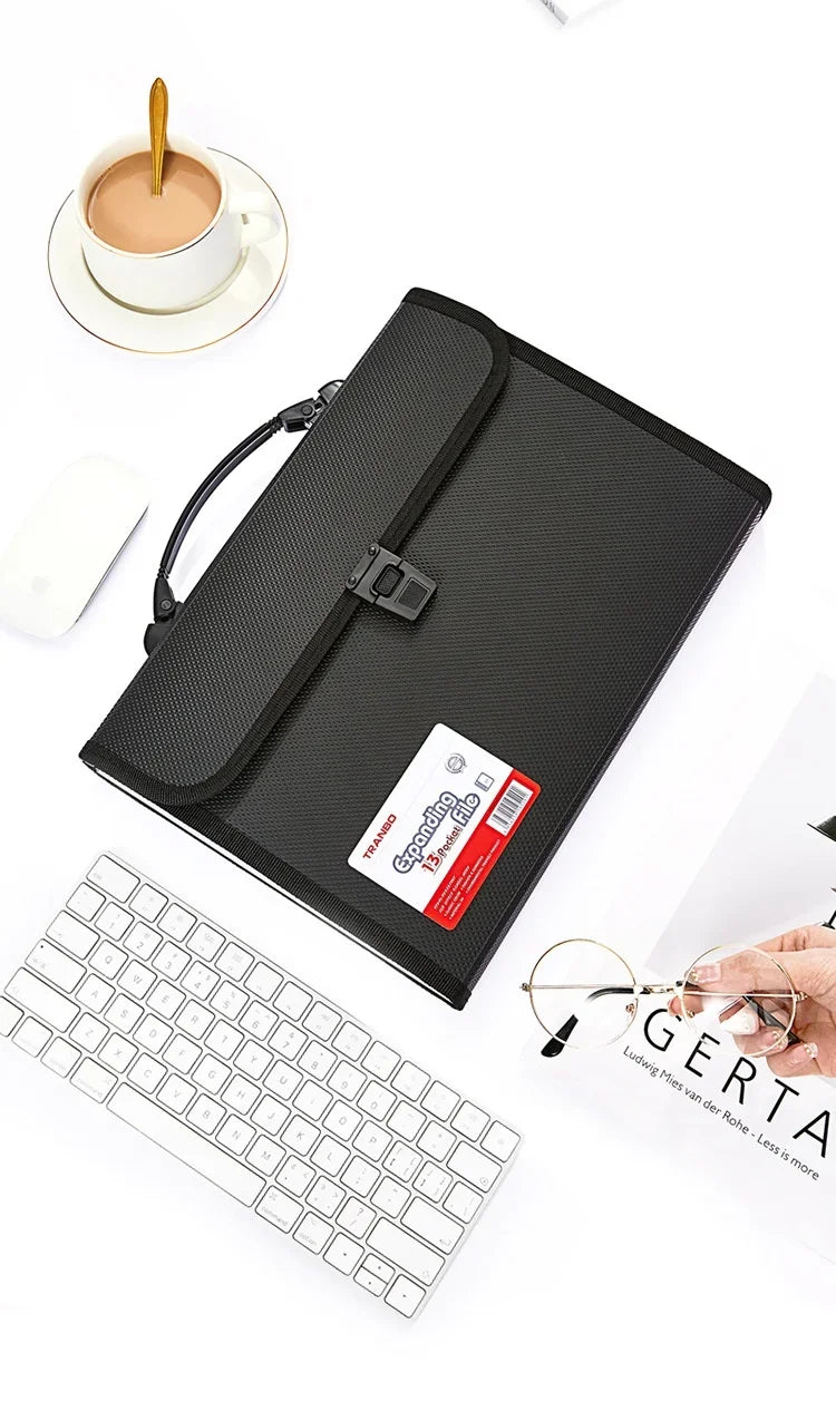 New Portable 13 Pockets A4 Size Expanding Wallet File Folder Paper Document Storage Organ Bag Holder Office School Organizer