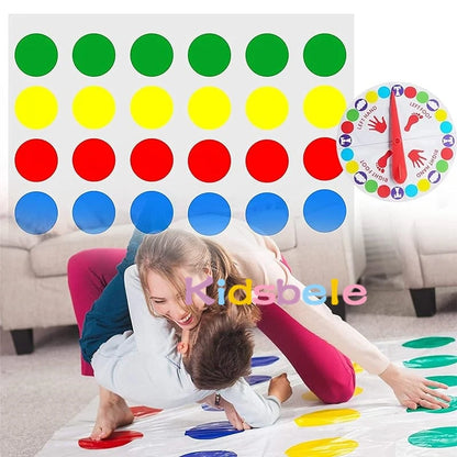 Twisting Games Floor Play Mat Funny Family Holiday Party Interactive Parent-Child Play Toys Indoor Twister Game Ages 4 and Up