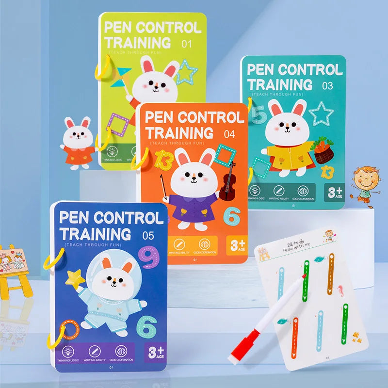 Training Book Magical Tracing Workbook Control Reusable Magic Practice Copybook Children Montessori Drawing Education Book