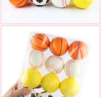 6PCS 6.3cm facial expression foam ball PU extrusion pressure ball outdoor sports decompression toy wrist sports children's toy