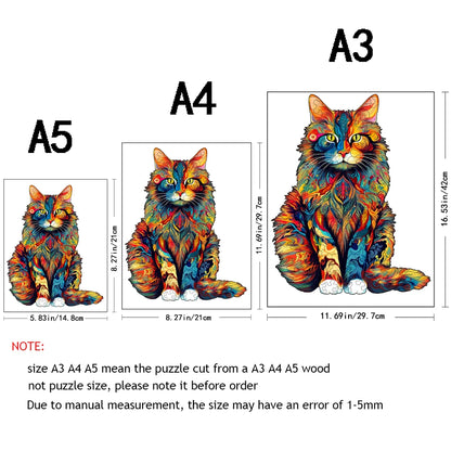 Wooden Puzzle Gifts - Colored Cat - Peacock - Adult Model Game - Children's Puzzle Toys - Intelligence Toy Game for Boys