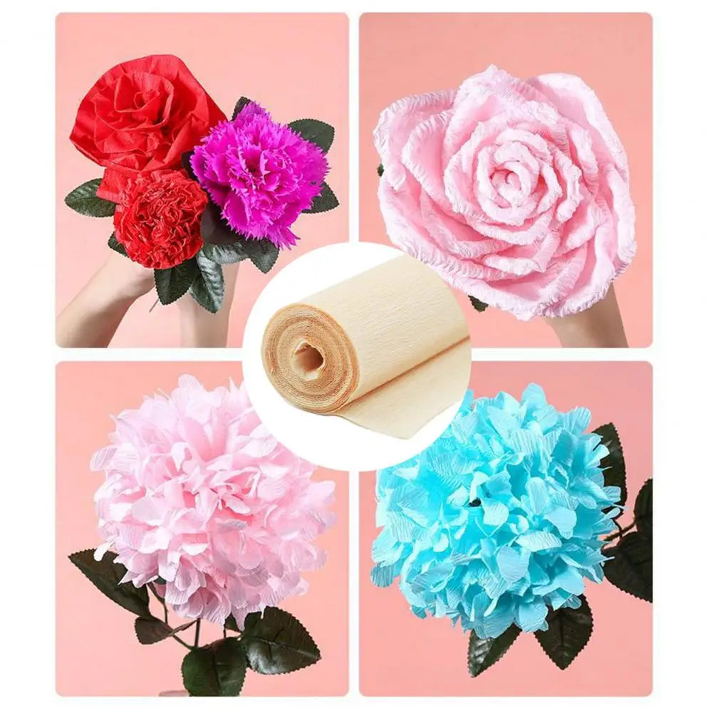 50*250cm Crepe Paper Thickened Crafts Paper Flowers' Material DIY Paper Flower Italian Style Papers Roll For Art Projects Decor