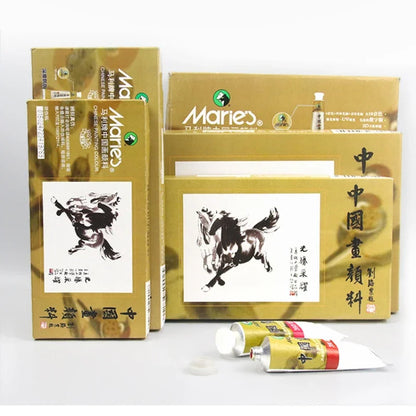 12/18/24 /36Colored Chinese Painting Pigment Set with High Quality Non Toxic Student Artist Painting Special 6/12ML Art Supplies