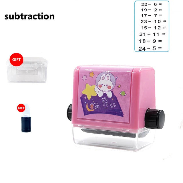 Math Roller Stamp Addition Subtraction Multiplication Division Practice Digital Type Mathematical Operation Stamp Pupils Teacher