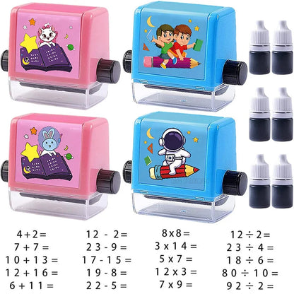 Math Roller Stamp Addition Subtraction Multiplication Division Practice Digital Type Mathematical Operation Stamp Pupils Teacher