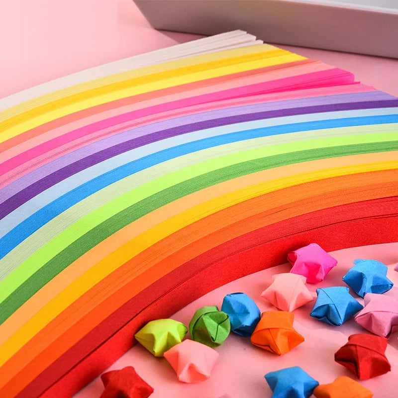 1000 Sheets Colorful Origami Stars Paper Strips Lucky Star 20 Colors Folding Paper Material for Children Handmade Craft DIY Toys