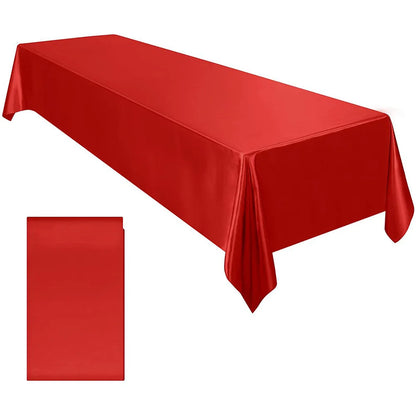 Rectangle Satin Tablecloth Table Cloth 145x260cm For Baby Shower Birthday Banquet Decor Wedding Dining Table