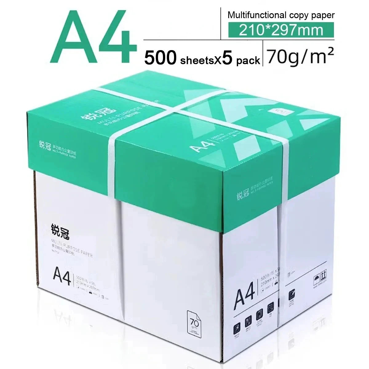 500/2500 Sheets A4 copy paper 70g/80g printing paper full box batch double-sided office/home use scratch paper Stationery