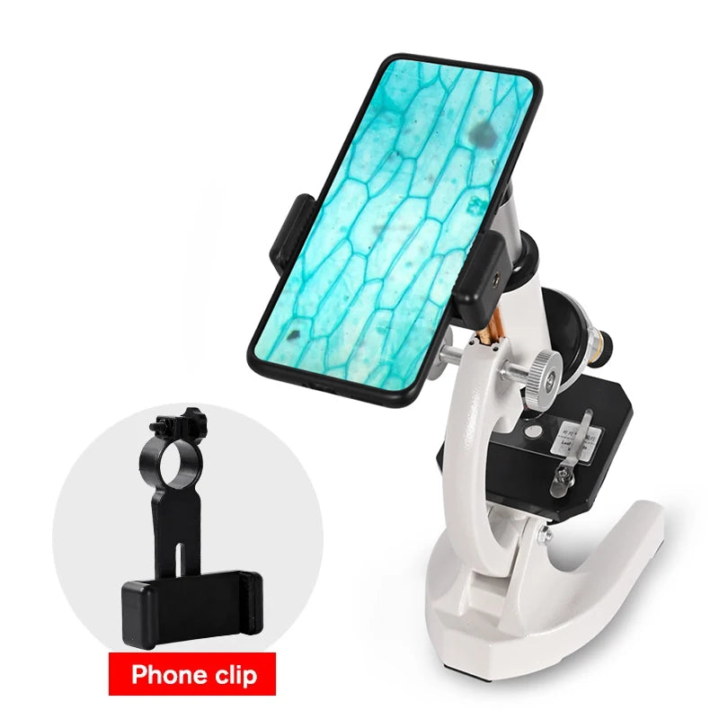 40x-2000X Monocular Student Education Lab HD Biological Microscope LED Lights Mobile Phone Holder Study Holiday Gift  osl-0231