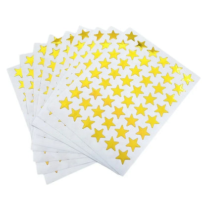 10sheets/bag Gold Star Sticker Stamping Five Pointed Star Sticker Reward Sticker Teacher Praise Label