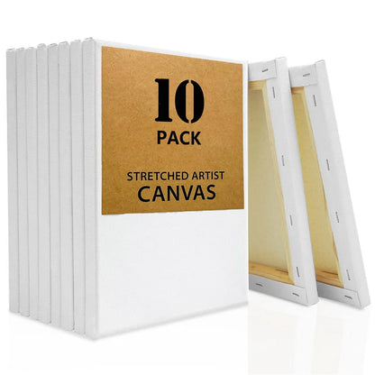 10pcs Square Blank Stretched Canvas Wooden Frames Blank Canvas Ideal for Painting /Decorating Suitable for Oil / Acrylic Paints