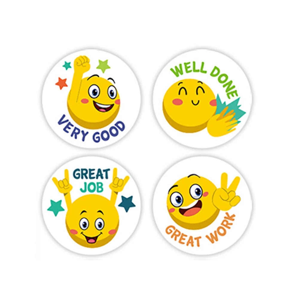 100-500pcs Reward Stickers For Kids Teacher Cartoon Incentive Stickers For School Supplies Classroom Teacher Students