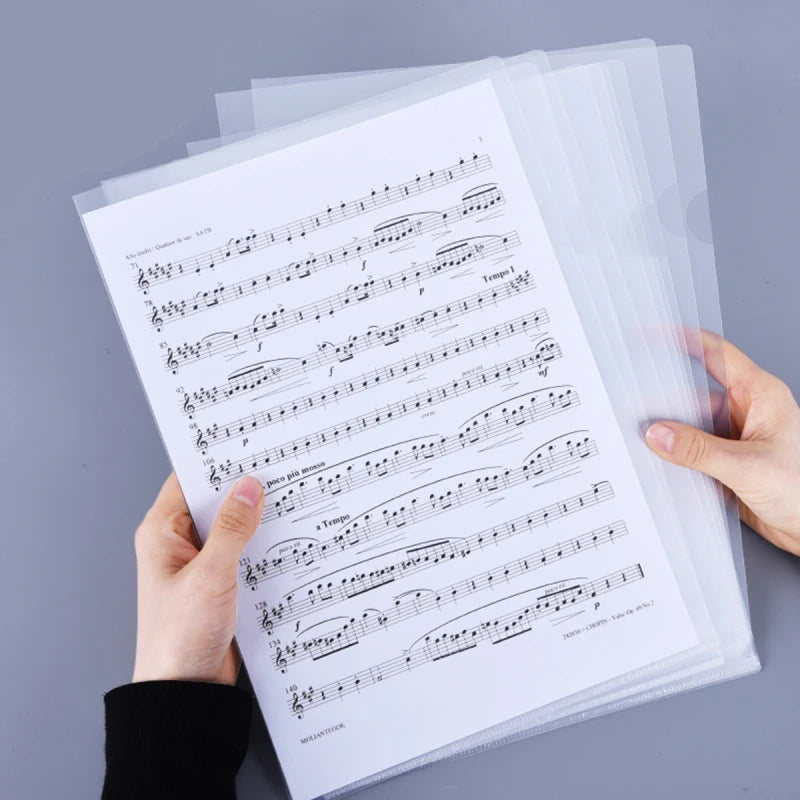 12Pcs Document Bag Waterproof Folder A4 Clear File Display Book L Type Plastic Project Pockets Reusable Resume Sleeves