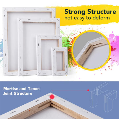 10pcs Square Blank Stretched Canvas Wooden Frames Blank Canvas Ideal for Painting /Decorating Suitable for Oil / Acrylic Paints