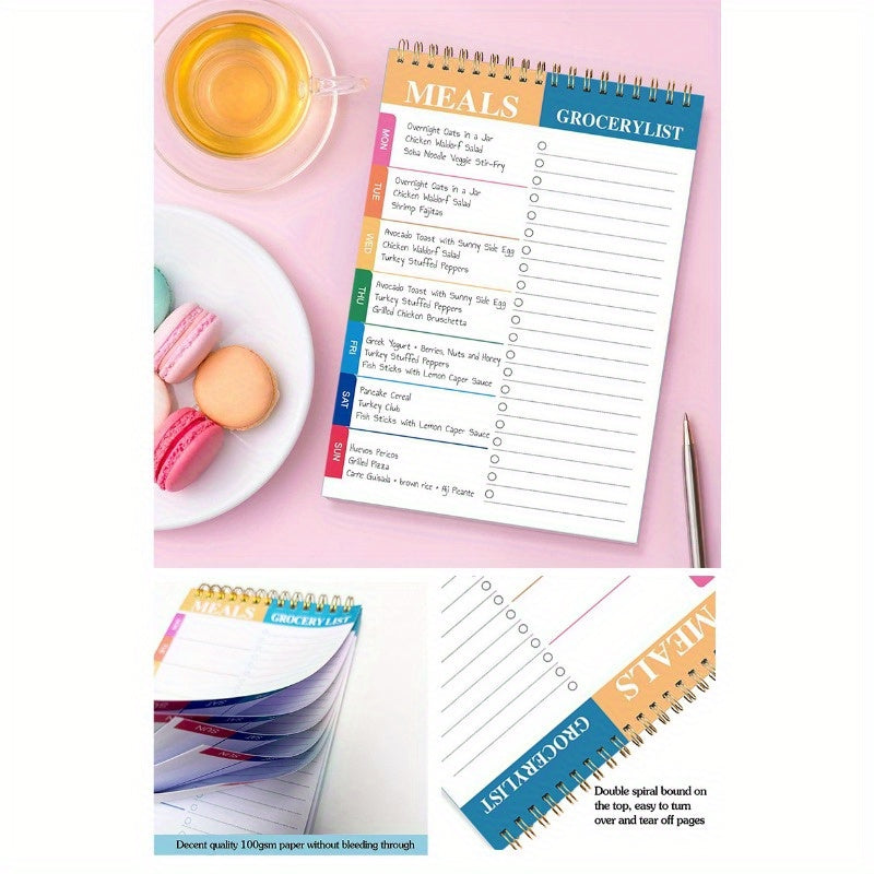 52 Pages Weekly Meal Planner Pad Meal Planner Notepad For Organized Weekly Tear-Off Grocery Checklist For Convenient Shopping