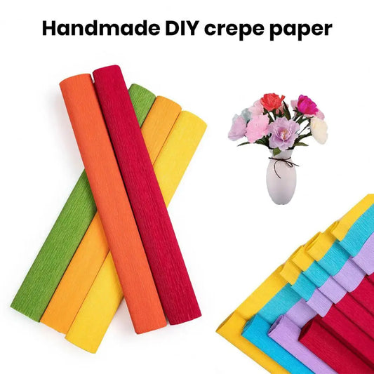 50*250cm Crepe Paper Thickened Crafts Paper Flowers' Material DIY Paper Flower Italian Style Papers Roll For Art Projects Decor