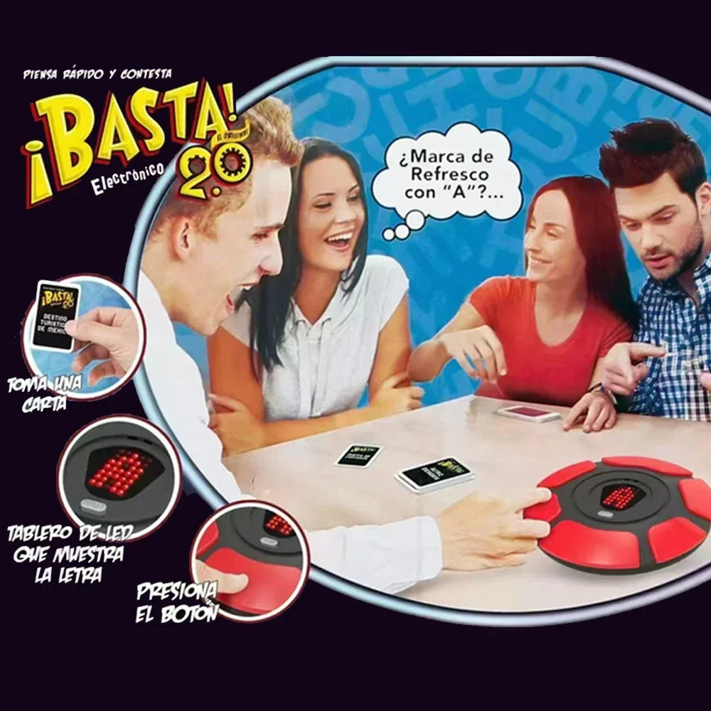 Basta 2.0 Spanish Board Games Quick Thinking Letters Pressing Digital Display Family Games Party Gifts Portable Basta En Español