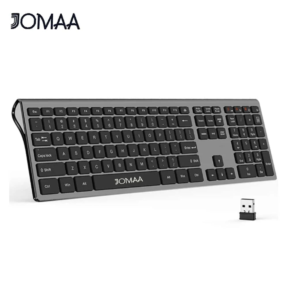 Jomaa USB Wireless Keyboard Ergonomic Scissor Design Keys Full Size Slim Office Computer Keyboard Russian/Spain/US Layout