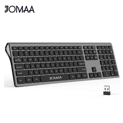 Jomaa USB Wireless Keyboard Ergonomic Scissor Design Keys Full Size Slim Office Computer Keyboard Russian/Spain/US Layout