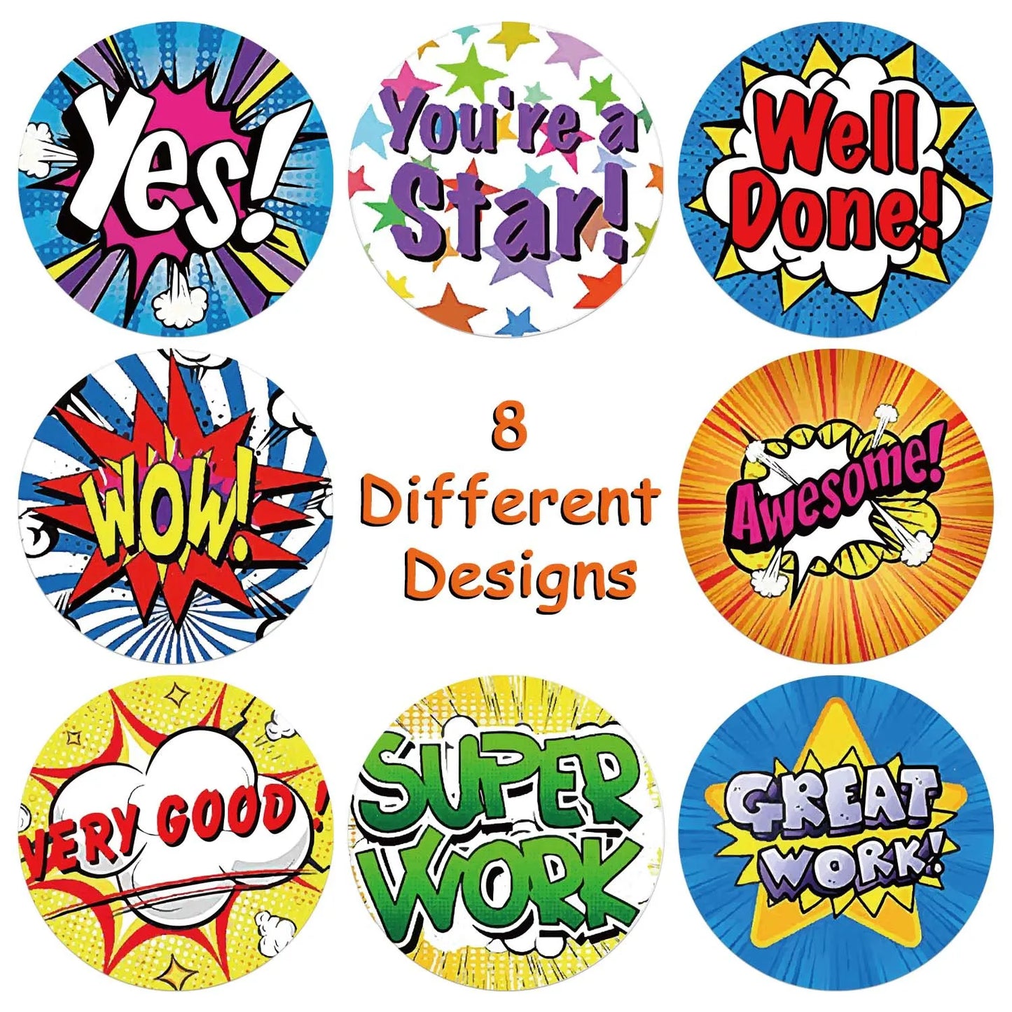 500pcs New Cute Reward Stickers With Well Done Motivational Stickers For School Teachers Notebook Homework Decorations Labels