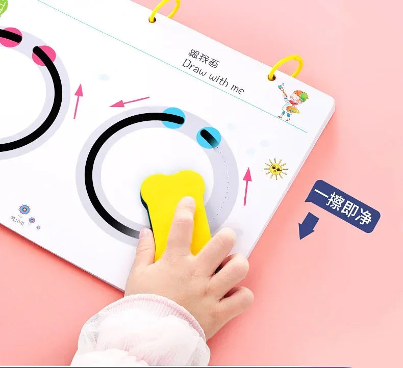 2024 Magical Tracing Workbook Set Children Pen Control Training Practice Copybook for Kids Early Educational Draw Line Card Toy