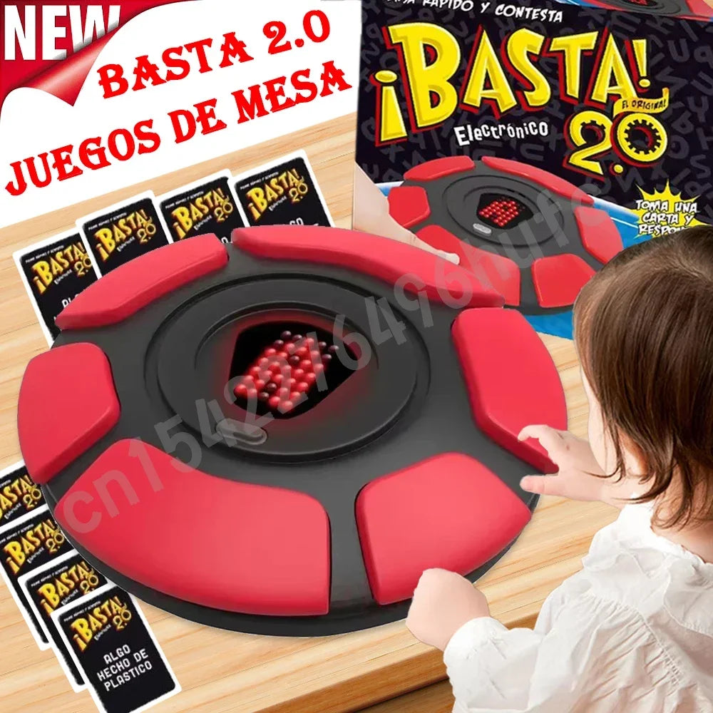 Basta 2.0 Spanish Board Games Quick Thinking Letters Pressing Digital Display Family Games Party Gifts Portable Basta En Español