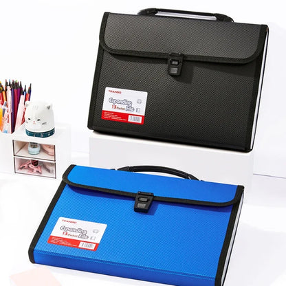 New Portable 13 Pockets A4 Size Expanding Wallet File Folder Paper Document Storage Organ Bag Holder Office School Organizer