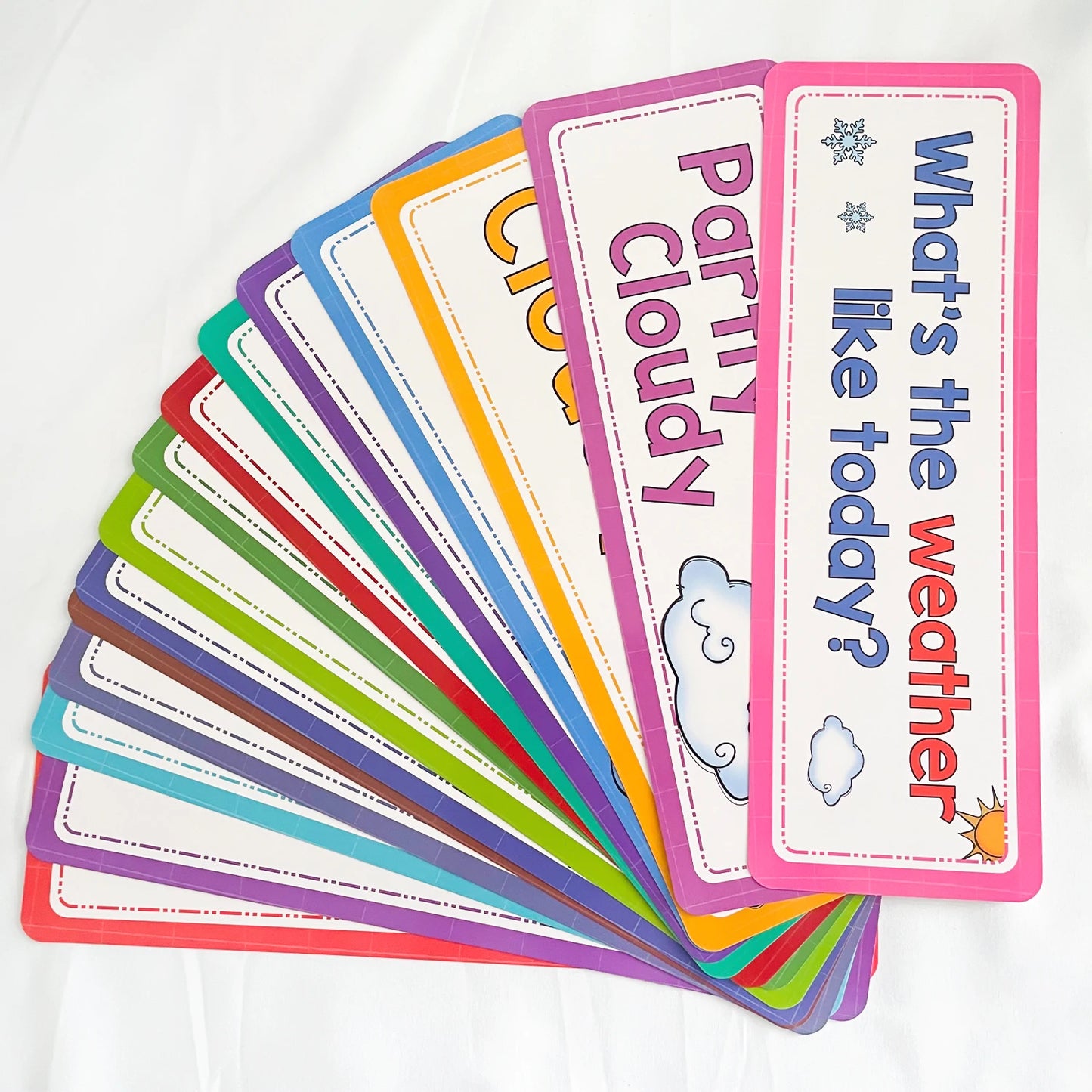 16 PCS Children learning Weather flash cards Teacher's teaching aids Classroom Decoration Card Baby kid Early Education toys