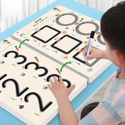 2024 Magical Tracing Workbook Set Children Pen Control Training Practice Copybook for Kids Early Educational Draw Line Card Toy