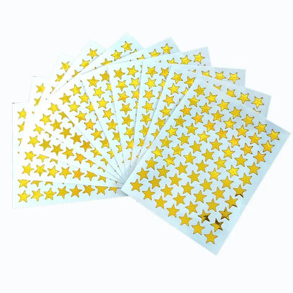 10sheets/bag Gold Star Sticker Stamping Five Pointed Star Sticker Reward Sticker Teacher Praise Label