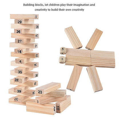 Solid Wood Puzzle Stacked High Stack Tower Drawing Block Children'S Parent-Child Interactive Board Game