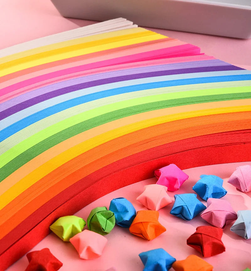 1000 Sheets Colorful Origami Stars Paper Strips Lucky Star 20 Colors Folding Paper Material for Children Handmade Craft DIY Toys