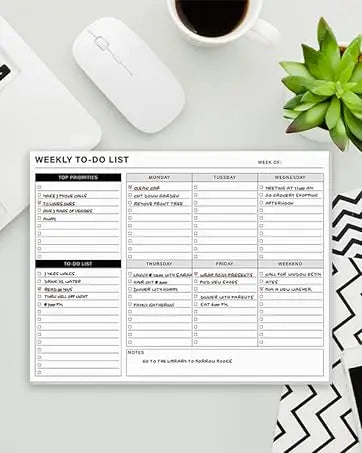 To Do List Notepad Daily Planner Notepad 104 Pages Task Planner 6.7"x9.8" Notebook with Checklist Productivity Planning Pad