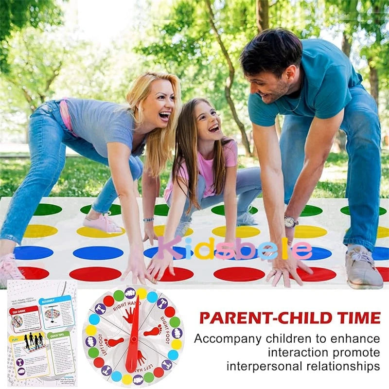 Twisting Games Floor Play Mat Funny Family Holiday Party Interactive Parent-Child Play Toys Indoor Twister Game Ages 4 and Up