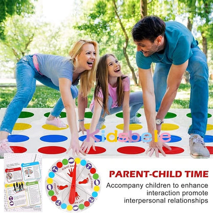 Twisting Games Floor Play Mat Funny Family Holiday Party Interactive Parent-Child Play Toys Indoor Twister Game Ages 4 and Up