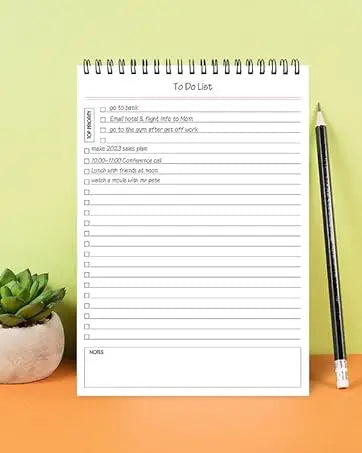 To Do List Notepad Daily Planner Notepad 104 Pages Task Planner 6.7"x9.8" Notebook with Checklist Productivity Planning Pad