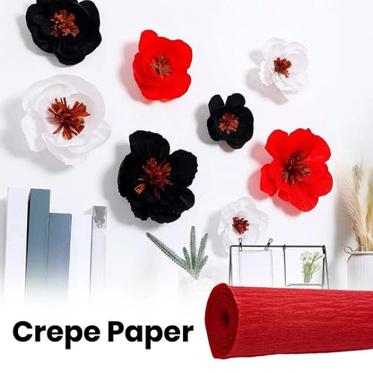 50*250cm Crepe Paper Thickened Crafts Paper Flowers' Material DIY Paper Flower Italian Style Papers Roll For Art Projects Decor