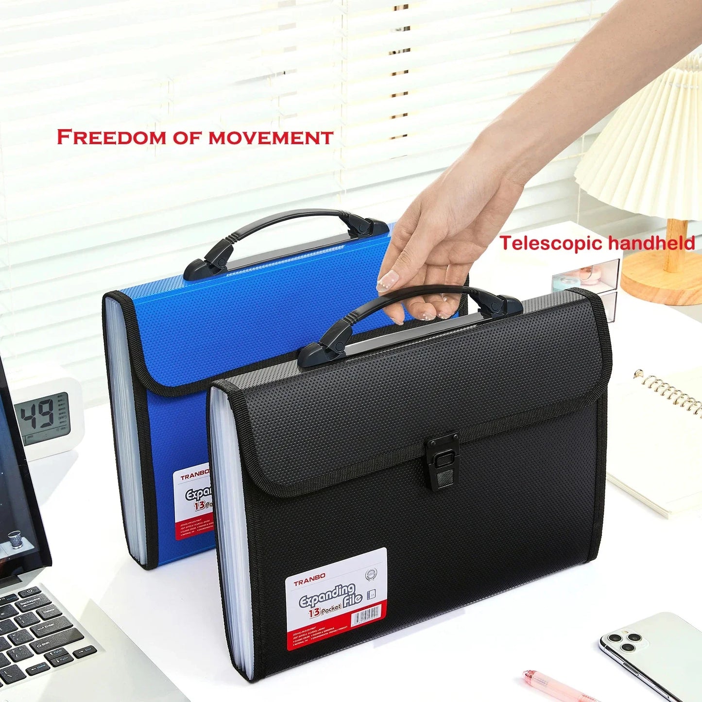 New Portable 13 Pockets A4 Size Expanding Wallet File Folder Paper Document Storage Organ Bag Holder Office School Organizer