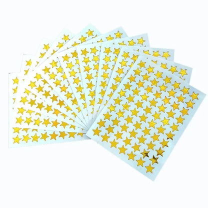 10sheets/bag Gold Star Sticker Stamping Five Pointed Star Sticker Reward Sticker Teacher Praise Label