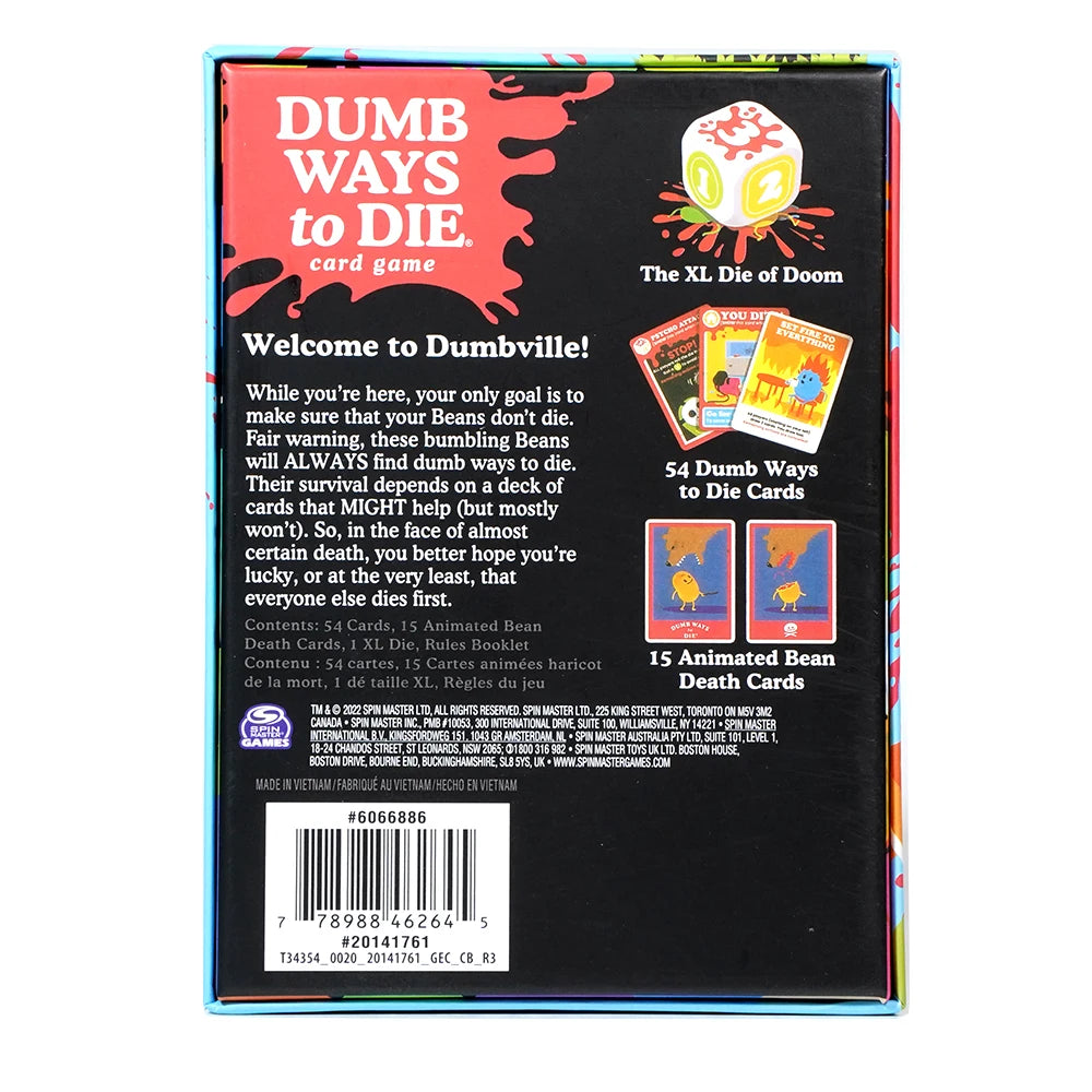 Spin Master Games Dumb Ways to Die Card Game The Viral Hit Card Game for College Birthday More Family Games Party Games Fun Game