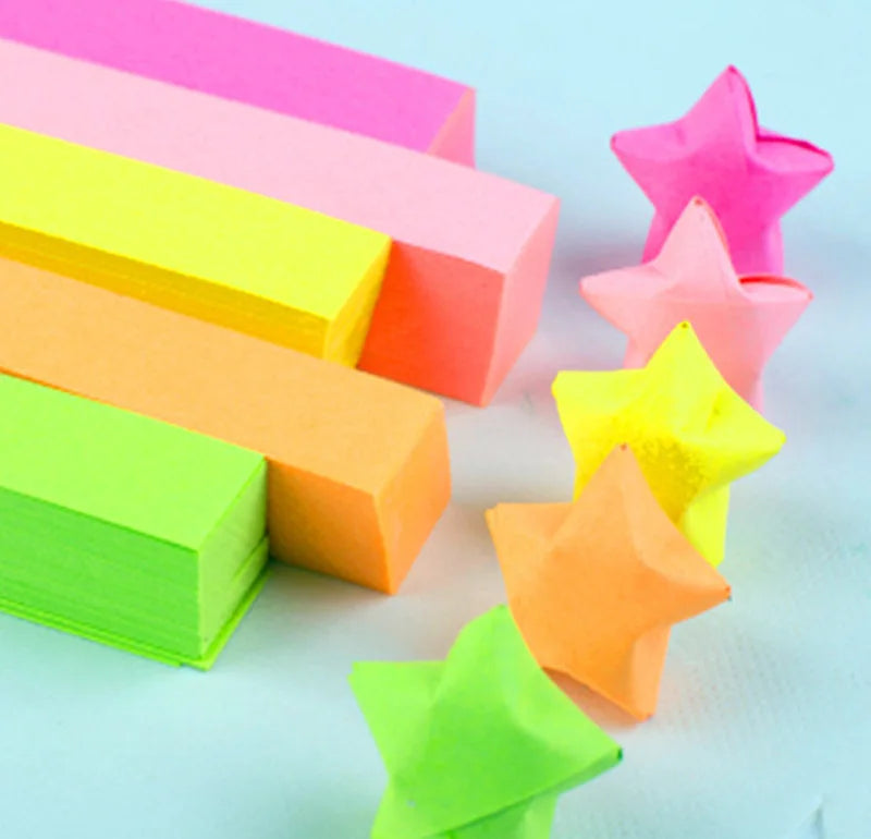 1000 Sheets Colorful Origami Stars Paper Strips Lucky Star 20 Colors Folding Paper Material for Children Handmade Craft DIY Toys