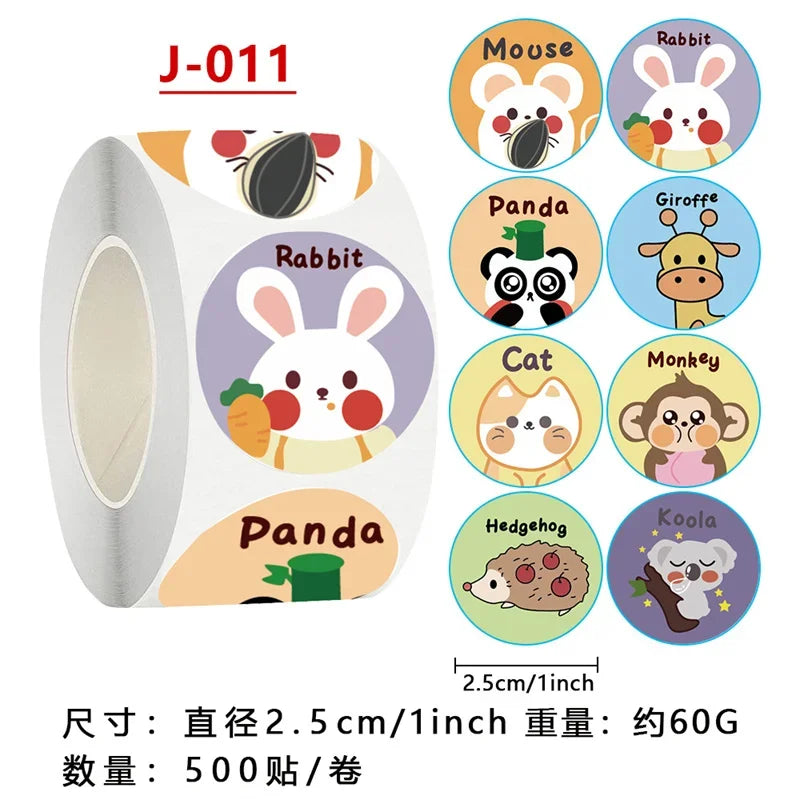 100-500pcs Kawaii Cat Thank You Stickers Round Cartoon Animal Adhesive seal Labels for Greeting Cards Gift Decoration Stationery