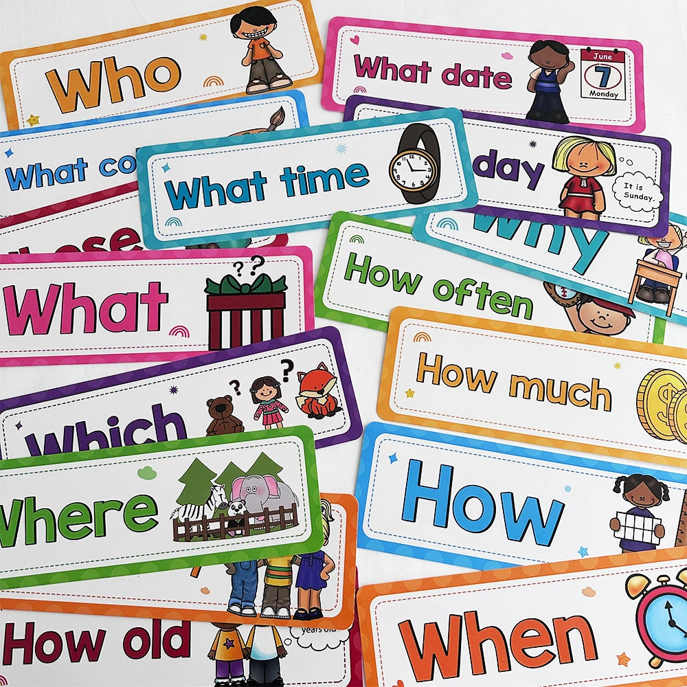 Question Words Learning Flashcards Bulletin Board Headliners Classroom Decoration Teacher Teaching Aids Montessori Materials