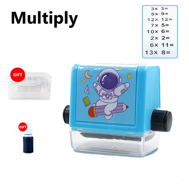 Math Roller Stamp Addition Subtraction Multiplication Division Practice Digital Type Mathematical Operation Stamp Pupils Teacher