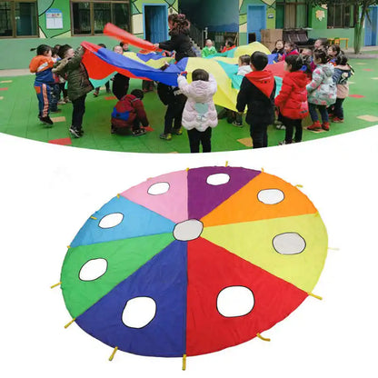 Multi Person Interaction Outdoor Toy Whack-a-mole Rainbow Umbrella Parachute Game Rainbow Umbrella Parachute Children Toys